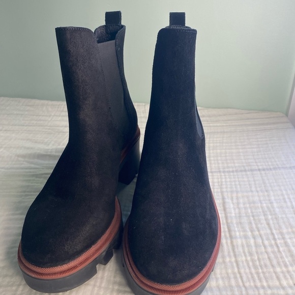 Antonio De Faria Black Suede Leather Chunky Chelsea Pull On Boot Grunge Punk 6.5 - Picture 3 of 16